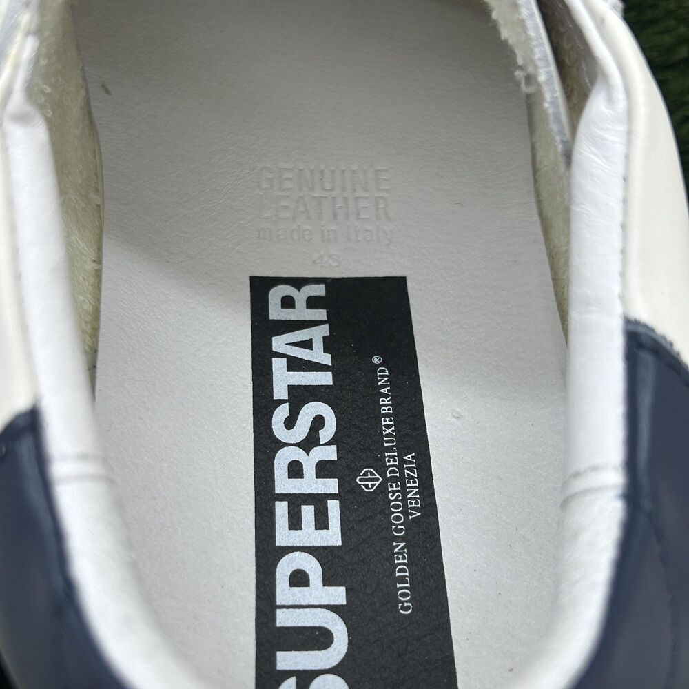 Golden Goose Superstar Shoes Mens Size 10 EU 43 White Gray Leather Made Italy - Picture 12 of 15